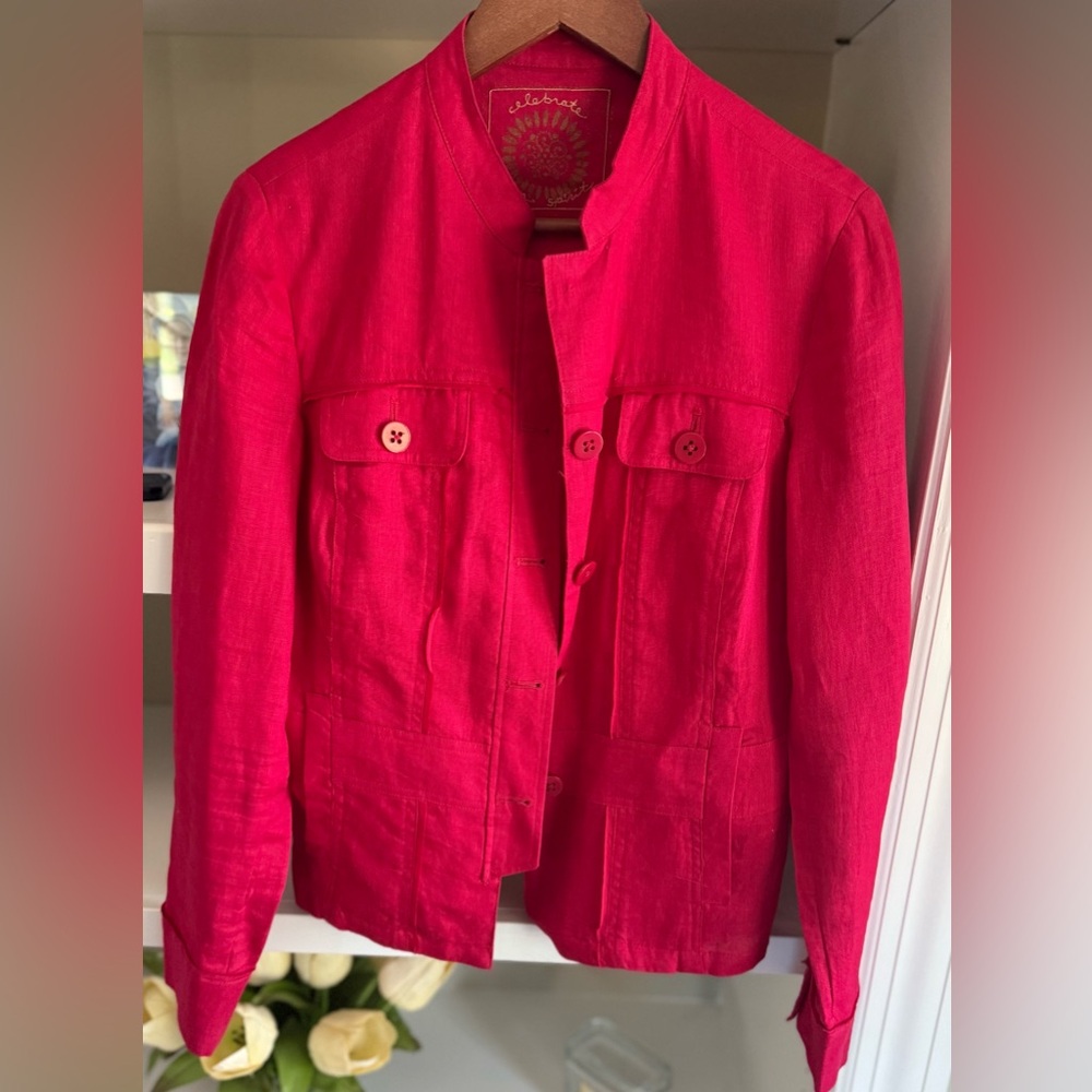 Coldwater Creek 100 % Linen Jacket Sz 10